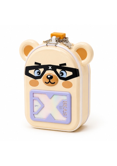 Lucky Bear Kilitli Metal Kumbara Krem Anahtarlı Para Kutusu 15 Cm Çocuk Kumbarası 001
