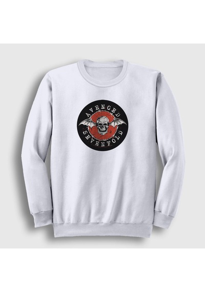 Presmono Unisex Red Avenged Sevenfold Sweatshirt Beyaz