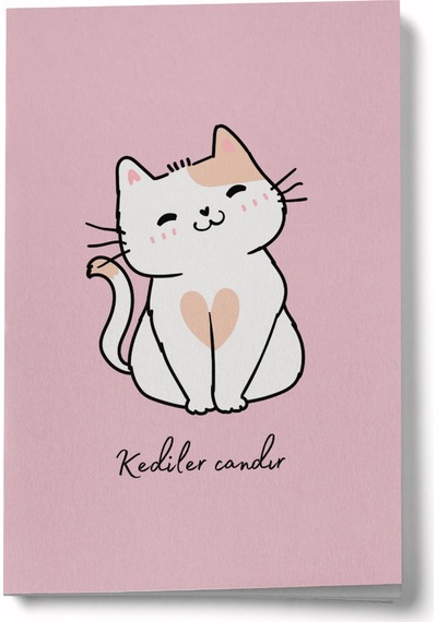 Kediler Candır Mini Defter Çok Renkli