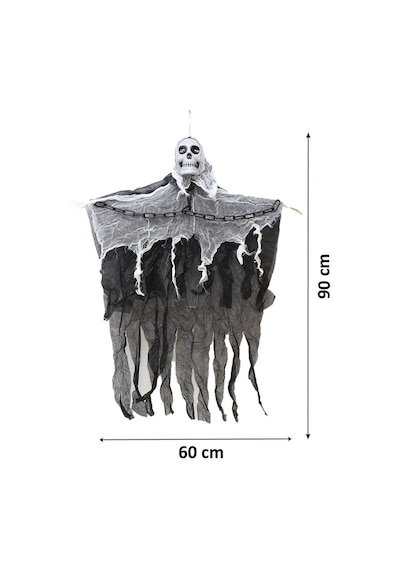 Cadılar Bayramı Işıklı Kuru Kafa Hayalet Asılabilir Halloween Parti Dekoru 90 Cm Diğer