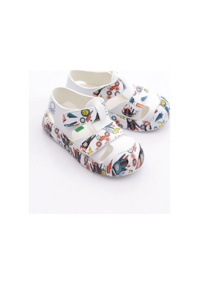 Benetton Bn-1409 Çocuk Sandalet Beyaz Sarı