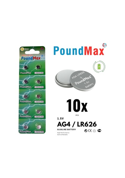 Lexroo 10 Adet Ag4 376 377 Sr626 Sr626sw Lr66 1.5v Düğme Pil, Alkalin Saat Pili