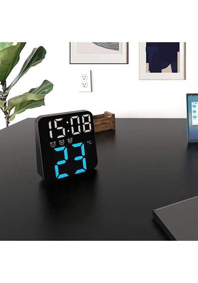 Sıcaklıklı Duvar Saati, Pille Çalışan Çalar Saat Duvar Saati, Ayarlanabilir Parlaklık Dimmer, Led Elektronik Tar Diğer