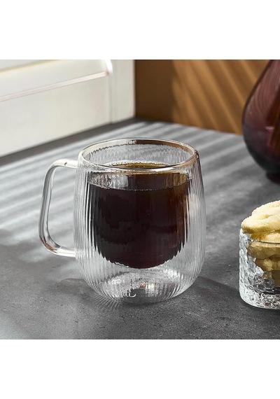 Lineo Çift Cidarlı Kupa 300 Ml Beyaz - Çok Renkli