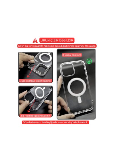 Samsung Galaxy Z Fold 6 Uyumlu Kamera Korumalı Magsafe Wireless Şarj Özellikli Şeffaf Kılıf Şeffaf, Samsung Galaxy Z Fold 6