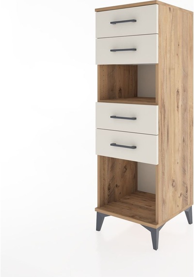 Hyperion Dolap Tek Raflı 4 Çekmeceli 44x44x134 Çam-aytaşı Çam