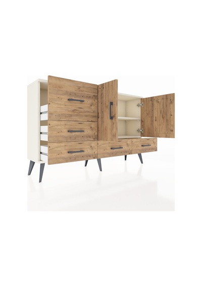 Arges Konsol 4 Raflı 5 Çekmeceli 2 Kapaklı 132x30x83 Aytaşı-çam/çam Çam/çam Arges Konsol 4 Raflı 5 Çekmeceli 2 Kapaklı 132x30x83 Aytaşı-çam/çam Çam/çam