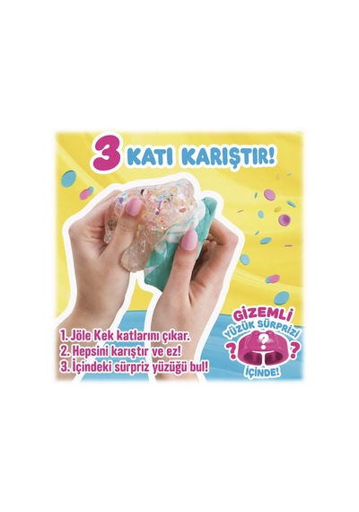 Jelly Cakes Lemonade Lush Squishy 3 Katmanlı Sıkmalık Sürpriz Yüzüklü Pasta Dilimli Duyusal Slime Çok  Renkli