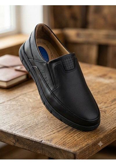 Slope 4932 Siyah Comfort Ortopedik Bağcıksız Günlük Erkek Ayakkabı