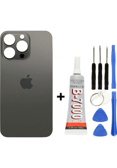 Apple Uyumlu iPhone 13 Pro Siyah Arka Cam Kapak Arka Pil Kapağı