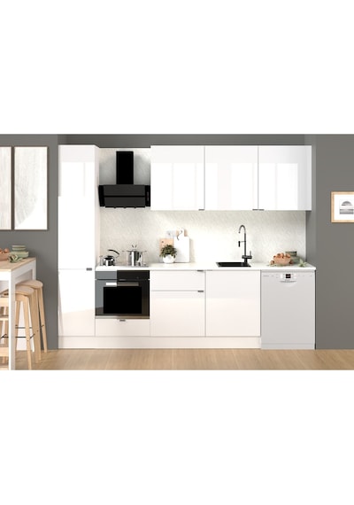 280 Cm %100 Mdf Tezgahlı Efil Ankastre Mutfak Dolabı Beyaz