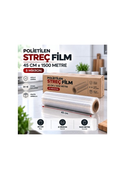 Streç Film 45 Cm X 1500 Metre 8 Mikron - 921056585