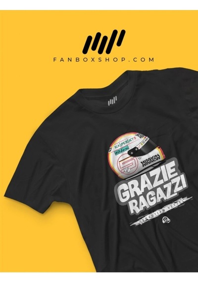 Startmore Sebastian Vettel Grazie Ragazzi T-shirt Siyah