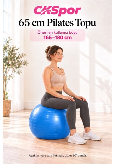 Ckspor 65 Cm Pilates Topu 165 180 Cm Boy Aralığında Olanlar İçin Pilates Topu + Pompası
