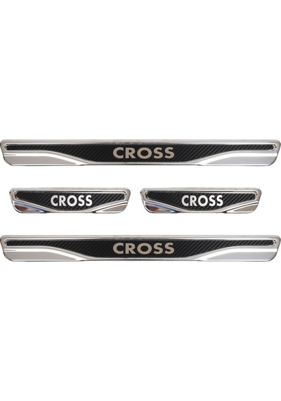 Egea Cross Uyumlu Kapı Eşiği Karbon Krom 4 Parça