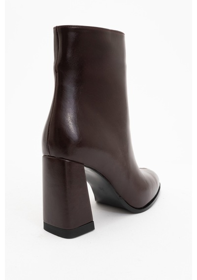 Luvishoes Luvi Shoes Jewel Bordo Cilt Kadın Topuklu Bot Bordo