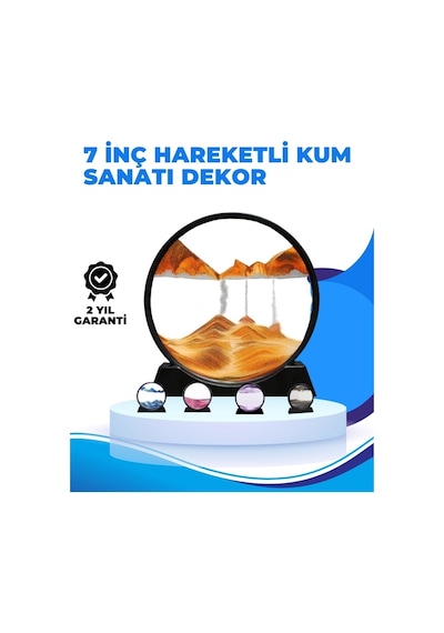 Döndürülebilir Dinamik Kum Tablosu, Yüksek Kaliteli Cam Ve Doğal Kum İle Sanatsal M