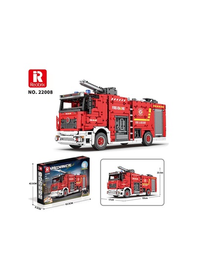 Reobrix Technic 22008 İtfaiye Kamyonu Kumandalı&motorlu Yapı Blok Seti Building Blocks Fire Ladder Truck - 2692 Parça