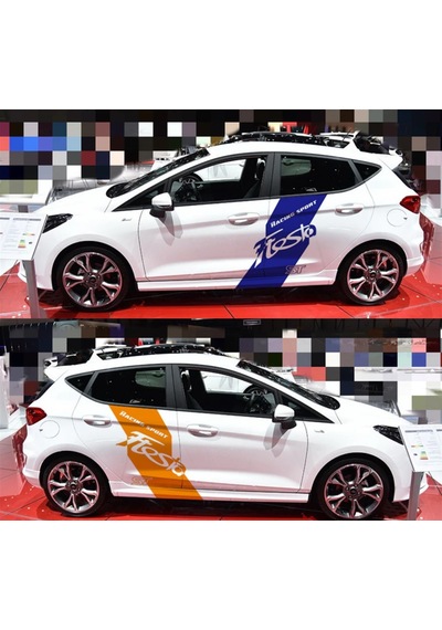 Ford Fiesta Yazılı Desenli Yan Kapı Sticker Etiket Modeli