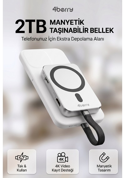 2tb Nvme Ssd Li Telefon Uyumlu Manyetik Taşınabilir Bellek Tv Ye Görüntü Aktarımı, Pc Ve Telefona Veri Transferi