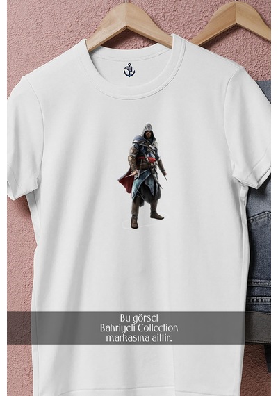 Bahriyeli Collection Oversize Assassin's Creed- Revelations Tasarımlı Unisex T-shirt Beyaz