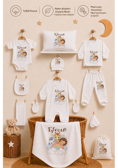 Pia Baby Kişiye Özel Erkek Bebek Hastane Çıkışı 12 Parça %100 Pamuk İsimli Organik Baskılı İsme Özel Keseli 104411k3x Ekru Pia Baby Kişiye Özel Erkek Bebek Hastane Çıkışı 12 Parça %100 Pamuk İsimli Organik Baskılı İsme Özel Keseli 104411k3x Ekru