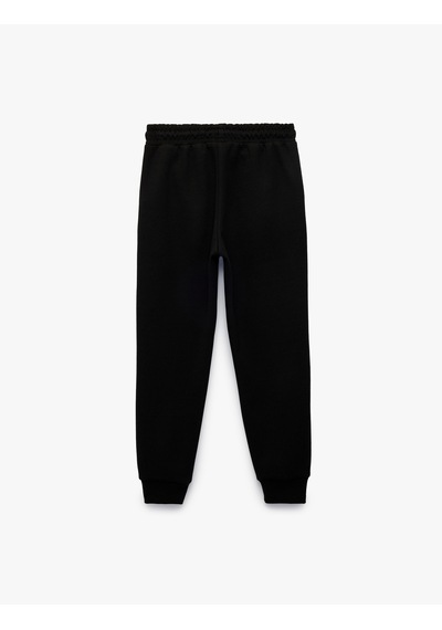 Koton Beli Lastikli Cepli Basic Jogger Eşofman Altı Siyah 7wkb40073tk