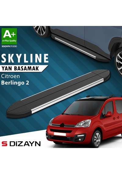 S-dizayn Citroen Berlingo 2 Skyline Krom Yan Basamak 193 Cm 2008-2018 A+ Kalite