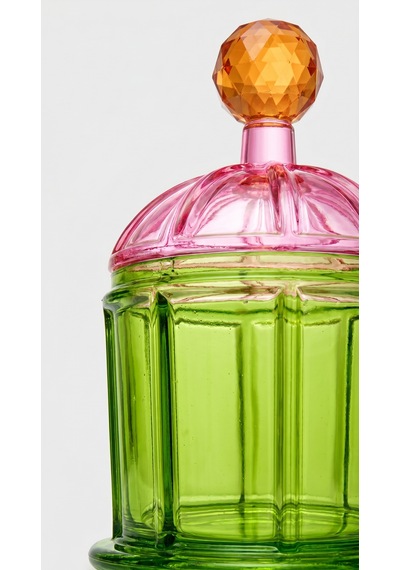 Lumi Kapaklı Kristal Obje-rose Green