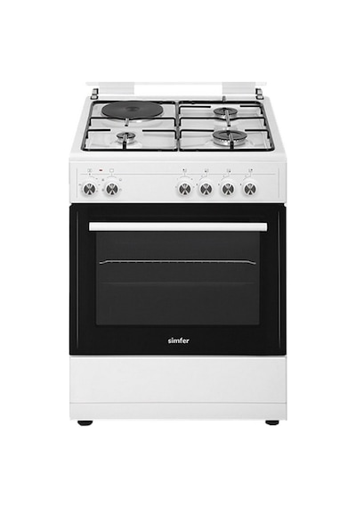 Simfer 1242 Tam Boy Fırın 3G+1E Hotplate Turbo 6 Fonksiyon Beyaz