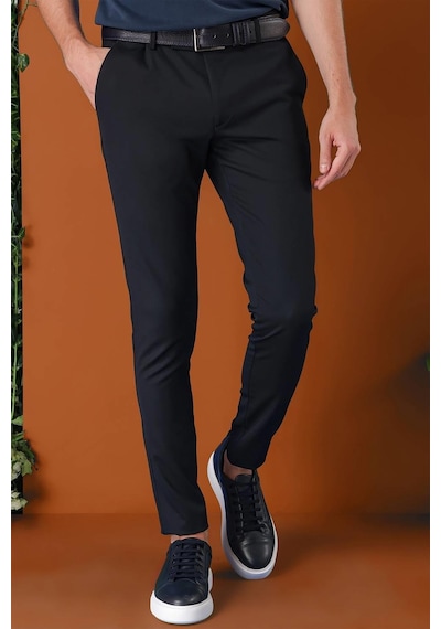 Efor Slim Fit Yan Cep Esnek Pamuk Casual Lacivert Pantolon P 1147 Lacivert