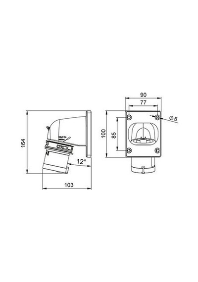Mete Enerji 5x32a. Ip44 Makine Fişi -eğik- Vidalı Bağlı 406222v