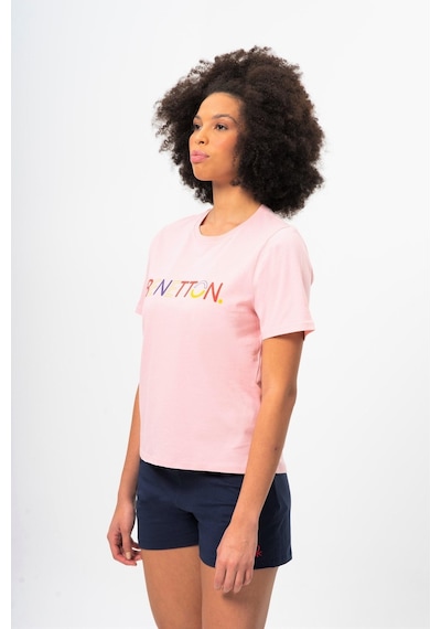 Benetton Bnt-w20382-23y Kadın T-shirt Bnt-w20382-r1398 Pudra