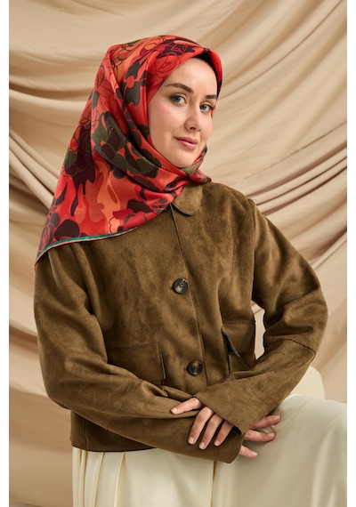 Silk Home Twill İpek Eşarp 11483-24 Kırmızı, Narçiçeği, Koyu Mor, Yeşil, Antrasit