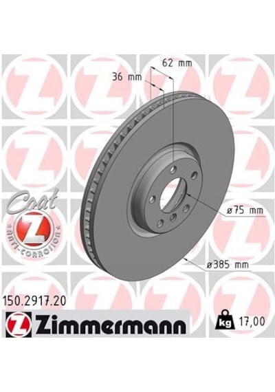Zimmermann Ön Fren Diski Sol Bmw E70 F15 E71 E72 F16 0986479e26-df6618s Zımmermann 150.2917.20 34116782067
