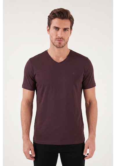 Buratti Pamuklu Regular Fit V Yaka T Shirt Erkek T Shirt 5902719 Vişne