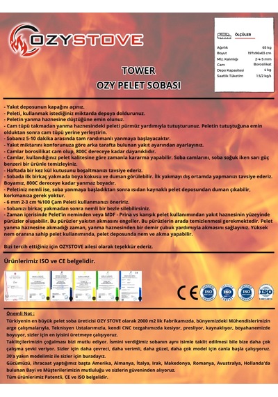 Ozystove Tower Pelet Sobası
