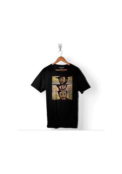 İyi Kötü Çirkin Sinema Filmi The Good Bad Ugly Baskılı Tişört Unisex T-shirt 001