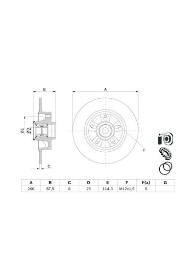 Renault Megane 4 1.6 2015-2019 Bosch Arka Disk Rulmanlı 260mm 2 Adet
