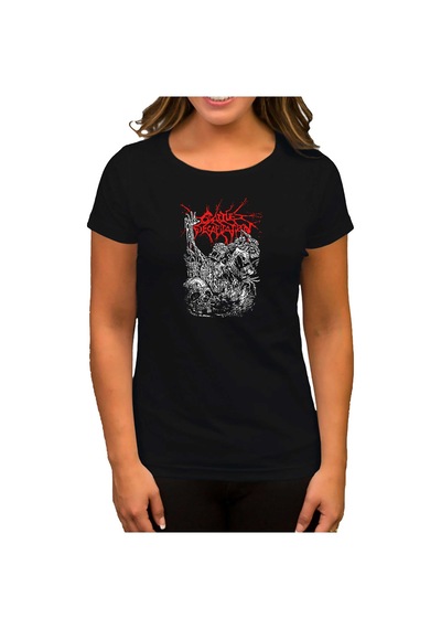 Cattle Decapitation Design Classic Siyah Kadın Tişört Siyah
