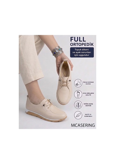 Mcaserıng Lüx Ortopedik Kaymaz Tabanlı Ultra Hafif Günlük Kadın / Kız Oxford Babet Casual Ayakkabı Bej-cilt Mcaserıng Lüx Ortopedik Kaymaz Tabanlı Ultra Hafif Günlük Kadın / Kız Oxford Babet Casual Ayakkabı Bej-cilt