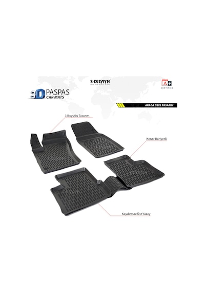 S Dizayn Fiat Egea Sedan 3D X Havuzlu Paspas 2015 ve Üzeri