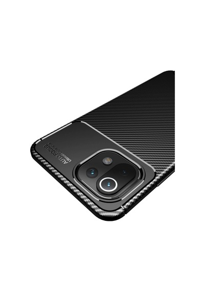 Xiaomi Mi 11 Lite Kılıf Auto Focus Karbon Kapak Siyah