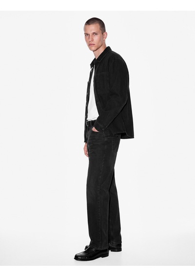 Koton Normal Bel Cepli Pamuklu Vintage Straight Fit Jean Pantolon Siyah 7wam40386nd