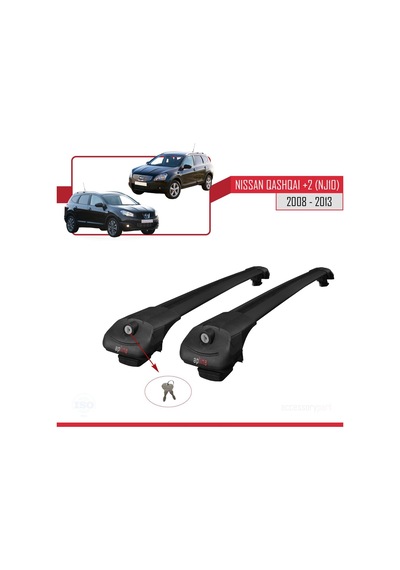 Nisssan Qashqai +2 Nj10 2008-2013 Arası İle Uyumlu Ace-1 Ara Atkı Tavan Barı Siyah