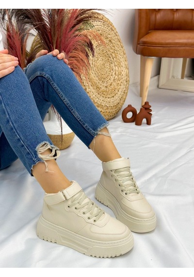 Erva'nın Butiği Ten Cilt Force Kadın Bağcıklı Sneakers-4941