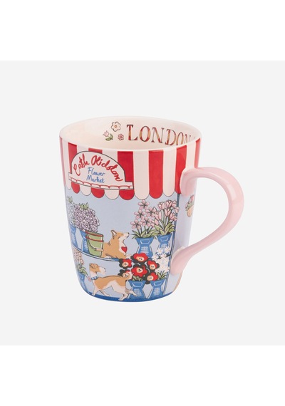 London Flower Mavi Stoneware Kupa 375 Ml