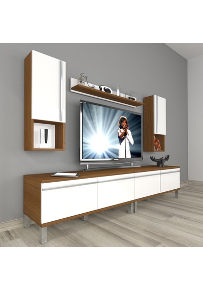 Decoraktiv Eko 5200ta Mdf Krom Ayaklı Tv Ünitesi Tv Sehpası - Ceviz Beyaz Ahşap - Beyaz Decoraktiv Eko 5200ta Mdf Krom Ayaklı Tv Ünitesi Tv Sehpası - Ceviz Beyaz Ahşap - Beyaz
