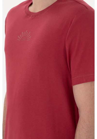U.S. Polo Assn. Erkek Regular Fit Bisiklet Yaka Vişne Tişört 50300268-VR223