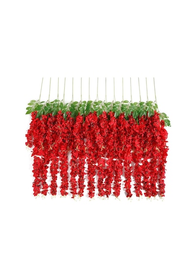 Sarkan Yapay Çiçek Akasya Kırmızı 80 Cm 3 Sarkan Dallı 12 Adet Ba